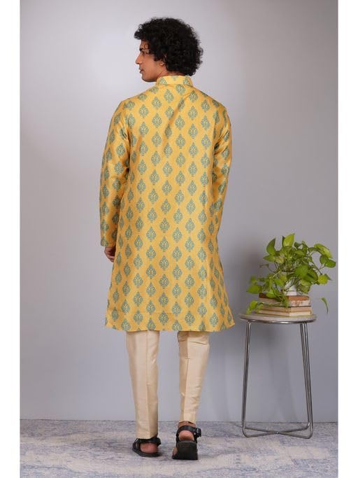 Men's Cotton Blend Printed Long Kurta - Image 5