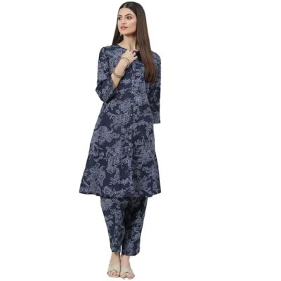 Cotton Co-ord Set Kurta Relaxed Pant Suit Set