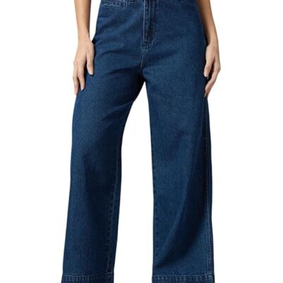 High Rise Womens Wide Leg Jeans