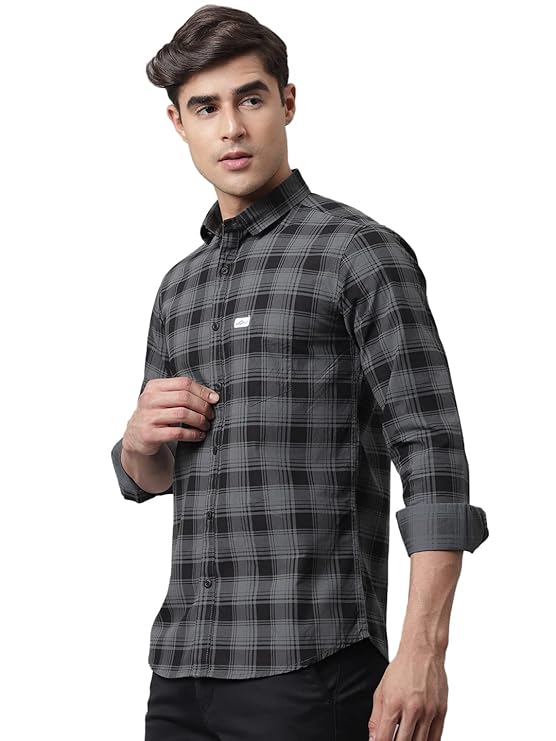 Cotton Checkered Slim Fit Casual Shirt For Men - Image 3