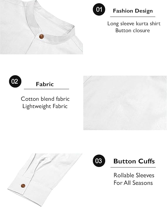 Solid Casual Regular Fit Mandarin/Chinese Collor Short Kurta - Image 3