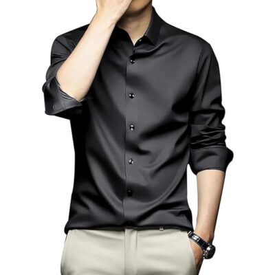 Solid Satin Casual Shirt for Men Full Sleeves| Poly Satin Silk Shirt