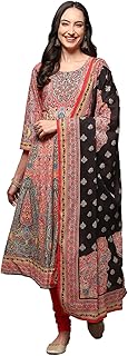 Women Cotton Anarkali Kurta Churidar Suit Set