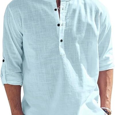 Men's Cotton Blend Solid Regular Dress Shirt