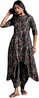 Burgundy Silk Blend Printed Kurta Sets for Women