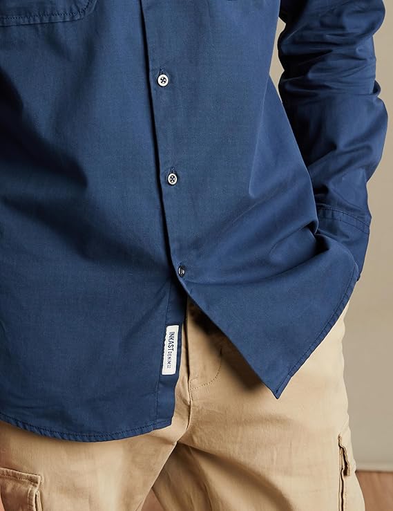 Men's Solid Double Pocket Cotton Shirt | Casual | Plain - Image 4